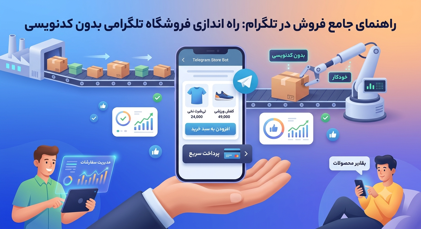 راهنمای جامع فروش در تلگرام: راه اندازی فروشگاه تلگرامی بدون کدنویسی